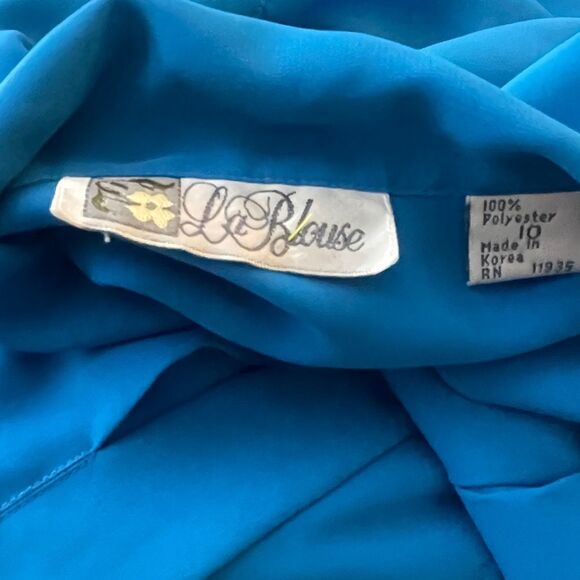 Vintage La Blouse Blue Blouse - Picture 7 of 7